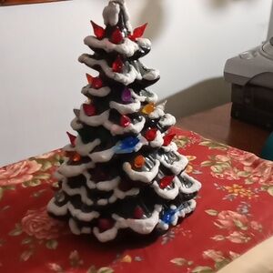 Vintage Ceramic Christmas Tree without pedestal. 10 inch by 7 inch